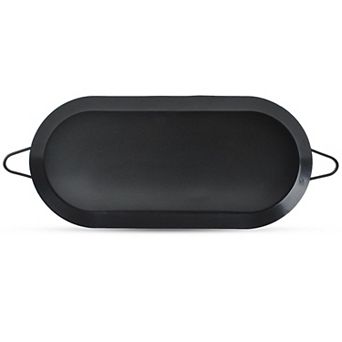 Alpine Cuisine Nonstick Oval Comal 17.5x8-inch - Black Carbon Steel Tortilla Comal