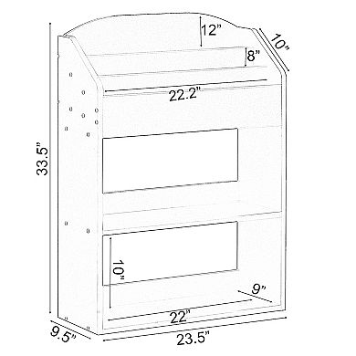 Modern Wooden Storage Bookcase With Shelf, Playroom Bedroom Living And Office