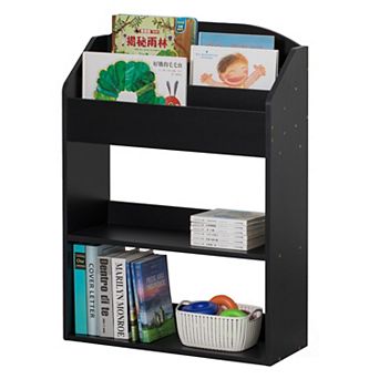 Modern Wooden Storage Bookcase With Shelf, Playroom Bedroom Living And Office