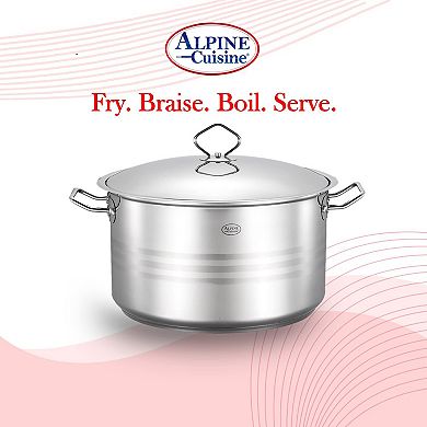 Alpine Cuisine Stainless Steel Dutch Oven With Lid & Easy Cool Handle Stainless Steel Heavy Duty