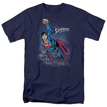 Superman Twilight Flight Short Sleeve Adult T-shirt
