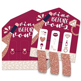 Big Dot Of Happiness Vino Before Vows - Winery Bridal Shower Game Pull Tabs 3-in-a-row 12 ct