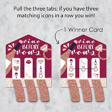 Big Dot Of Happiness Vino Before Vows - Winery Bridal Shower Game Pull Tabs 3-in-a-row 12 Ct