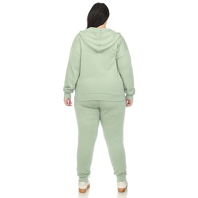 Plus Size Two Piece Tracksuit Fleece Set