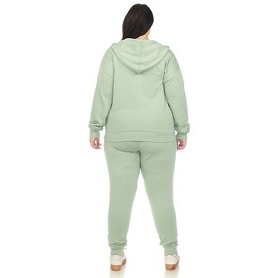Plus Size Two Piece Tracksuit Fleece Set