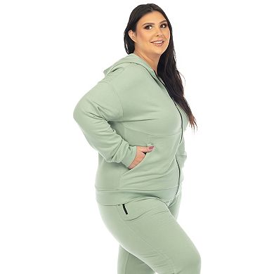 Plus Size Two Piece Tracksuit Fleece Set