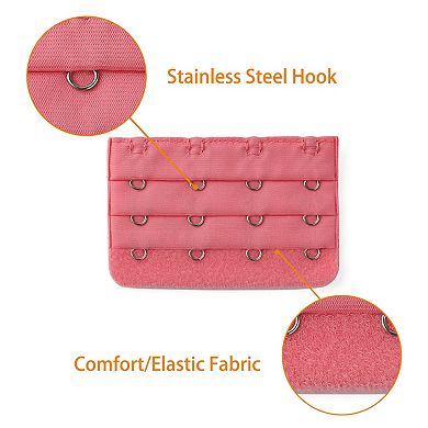 Bra Extensions Elastic Bra Extenders 3 Rows 4 Hooks, 5 Pcs