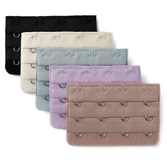 Bra Extensions Elastic Bra Extenders 3 Rows 4 Hooks, 5 pc