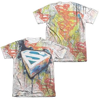 Superman Urban Shields Adult 65/35 Poly/cotton Short Sleeve T-shirt