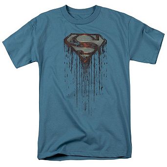 Superman Shield Drip Short Sleeve Adult T-shirt