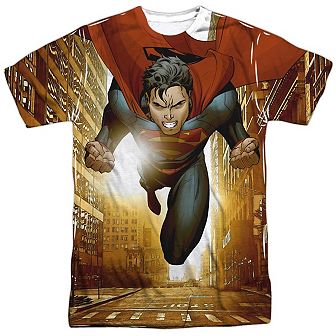 Superman Up Up City Short Sleeve Adult Poly Crew T-shirt