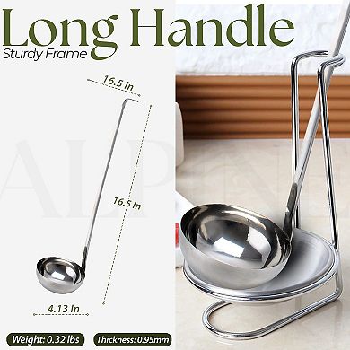Alpine Cuisine Stainless Steel Ladle With Long Handle, Best Kitchen Accessories For Stirring