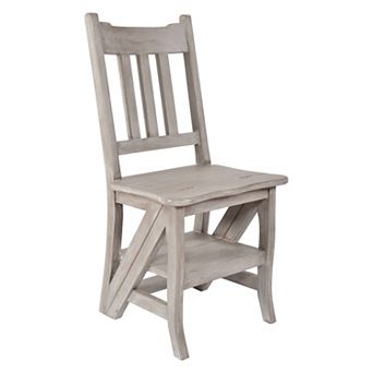 Heritage Furnishings By Afd Home Mystique Gray Library Chair Stepladder