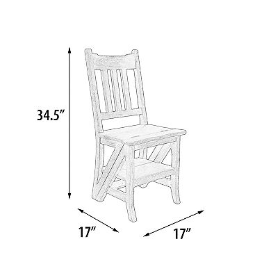 Heritage Furnishings By Afd Home Mystique Gray Library Chair Stepladder