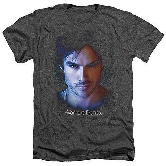 Vampire Diaries Damon Adult Heather T-shirt