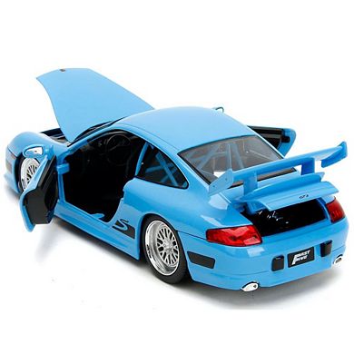 Diecast Porsche 911 GT3 RS Light Blue with Black Accents "Fast & Furious" Movie