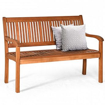 Farmhome Slatted 2 Seater Garden Eucalyptus Bench