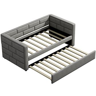 Merax Twin Size Upholstered Daybed With Trundle