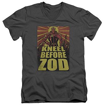 Superman Zod Poster Short Sleeve Adult V Neck T-shirt