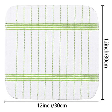 10 Pack Reusable Super Absorbent Cotton Lint Free Kitchen Towels Multi 12" x 12"