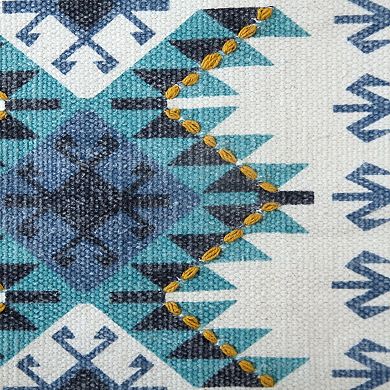 Boho Bordered Woven Cotton Fringed Wall Hanging Tapestry 36" x 19.5"