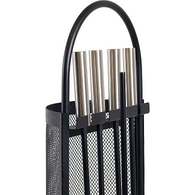 Sunnydaze 4-piece Fireplace Tool Set With Mesh Shroud Holder