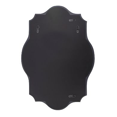 Modern Frameless 32 X 24 Inch Scalloped Beveled Accent Bathroom Mirror