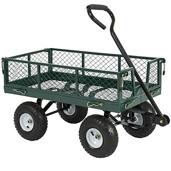 Heavy Duty Steel Garden Utility Cart Wagon With Removable Sides