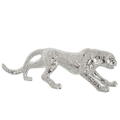 Afd Home Standing Silver Leopard Large 31 Inches Long