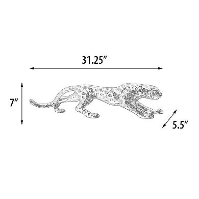 Afd Home Standing Silver Leopard Large 31 Inches Long