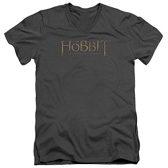 The Hobbit Distressed Logo Short Sleeve Adult V Neck T-shirt