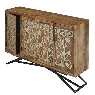 The Brass Scroll Mango Credenza 68 Inches