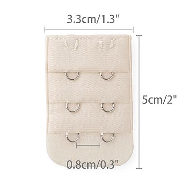 Lady 3 X 2 Hooks Brassiere Bra Strapless Extension Strap Extender, 10 Pcs