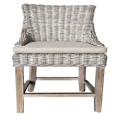 Alfresco Dark Wash Kuba Weave Counter Height Kitchen Island Stool