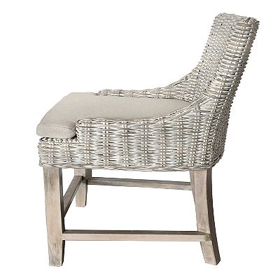 Alfresco Dark Wash Kuba Weave Counter Height Kitchen Island Stool
