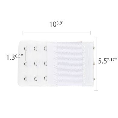 Bra Extenders 3-Row 3-Hook Elastic Bra Extension 2 Packs