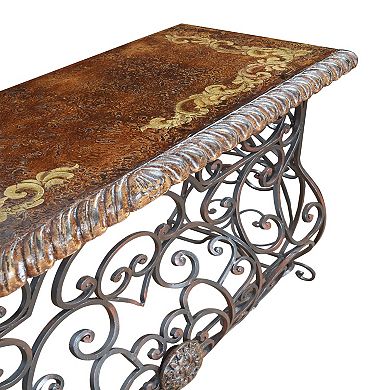 Afd Home Santa Lucia Peruvian Forged Iron Console