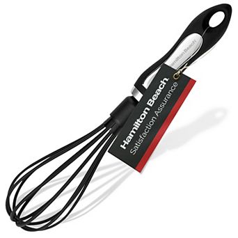 Hamilton Beach Whisk, Heat-resistant Premium Kitchen Nylon Whisk For Nonstick Cookware 12.5 in Black