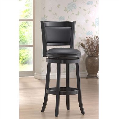 29-inch Swivel Seat Barstool with Faux Leather Cushion Seat