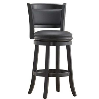 29-inch Swivel Seat Barstool with Faux Leather Cushion Seat