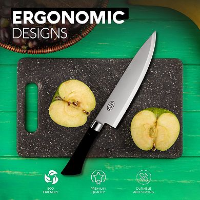 Alpine Cuisine Stainless Steel Cutlery Set 4 Piece With Black Handle - Kitchen Chef Knife Set
