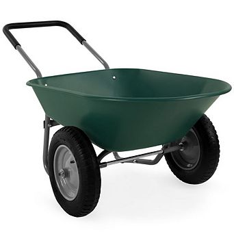 Heavy Duty 2-wheel Multipurpose Rust Proof Wheelbarrow - Green