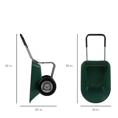 Heavy Duty 2-wheel Multipurpose Rust Proof Wheelbarrow - Green
