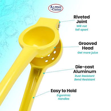 Alpine Cuisine Lemon Squeezer Heavy Duty 2.95in - Handheld Aluminum Citrus Juicer