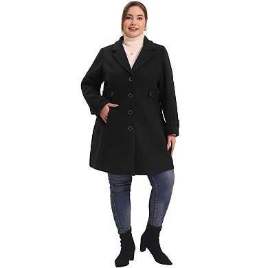 Plus Size Pea Coat for Women Long Overcoat Elegant Winter Jacket Coats