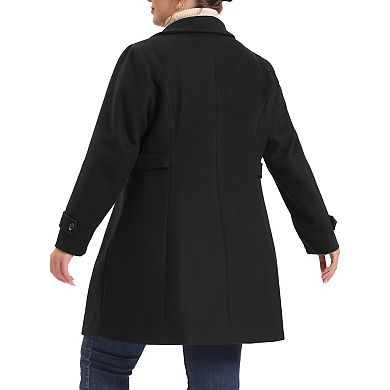Plus Size Pea Coat for Women Long Overcoat Elegant Winter Jacket Coats