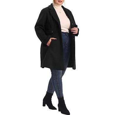 Plus Size Pea Coat for Women Long Overcoat Elegant Winter Jacket Coats