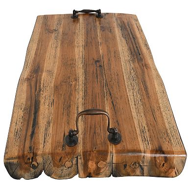 Mountain Studios Wide Cutting Board Charcuterie Tray 20 Inches Natural Teak