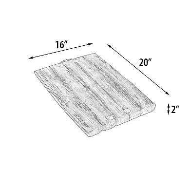 Mountain Studios Wide Cutting Board Charcuterie Tray 20 Inches Natural Teak