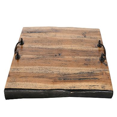 Mountain Studios Wide Cutting Board Charcuterie Tray 20 Inches Natural Teak